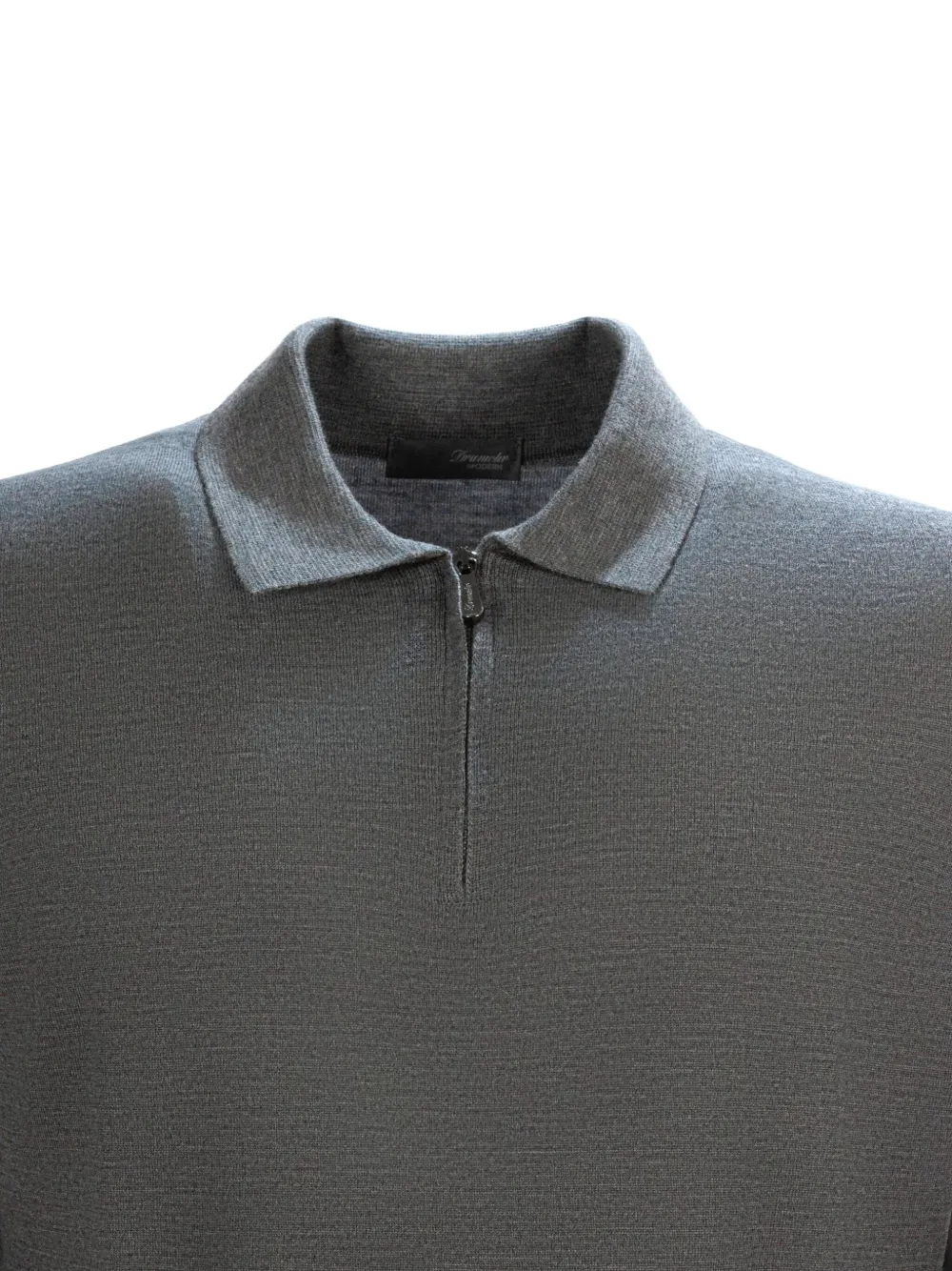 Drumohr Zipped Polo Shirt In Gray