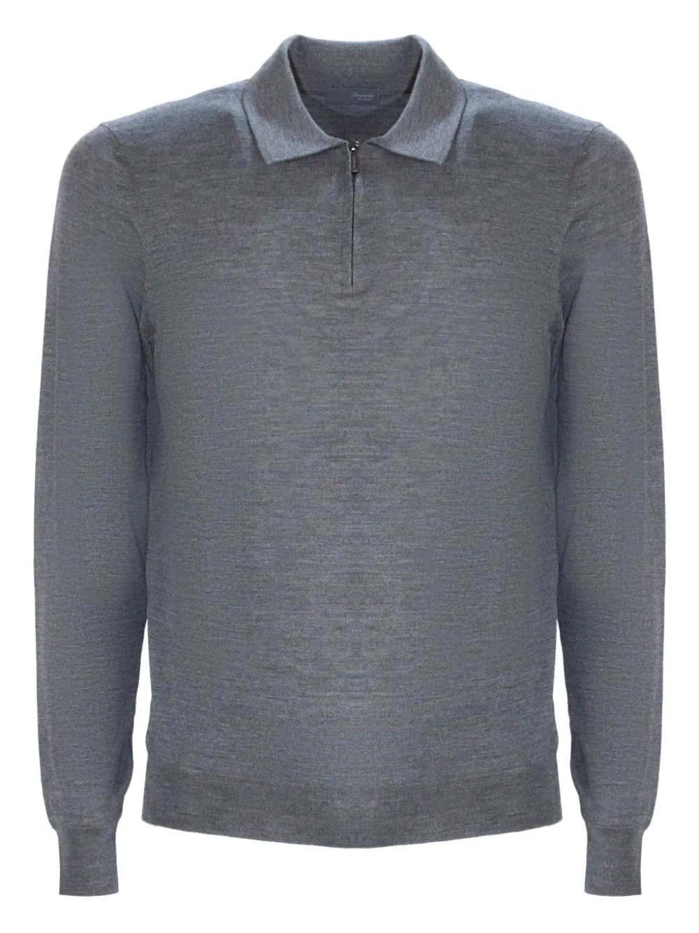 Drumohr Zipped Polo Shirt In Gray
