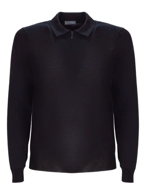 Drumohr zipped merino-wool polo shirt