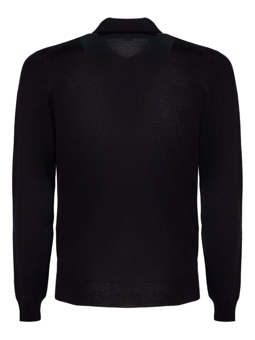 Drumohr Zipped Merino-wool Polo Shirt In Black