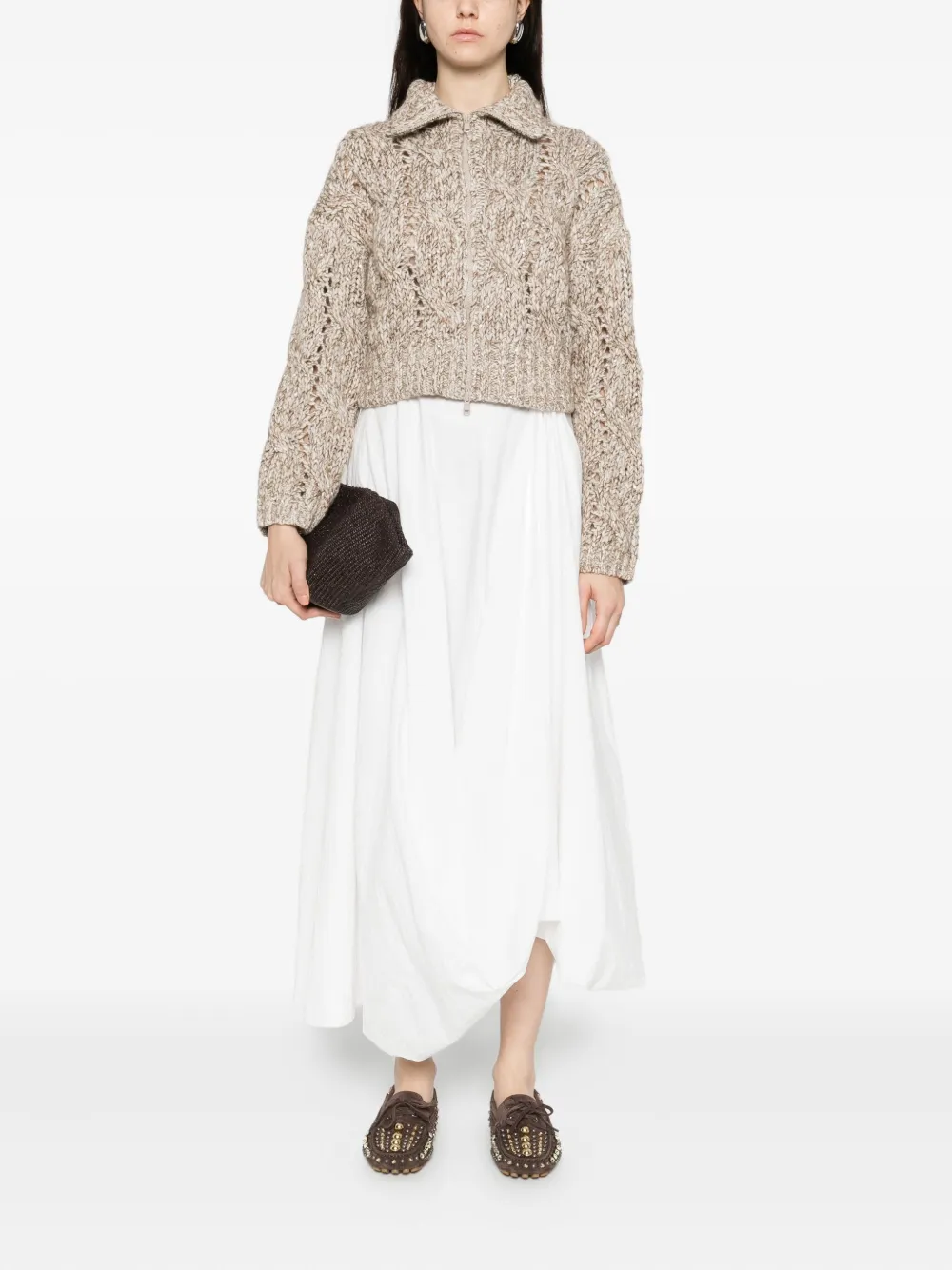 Brunello Cucinelli chamarra en tejido de ochos | Cárdigans | Image 2