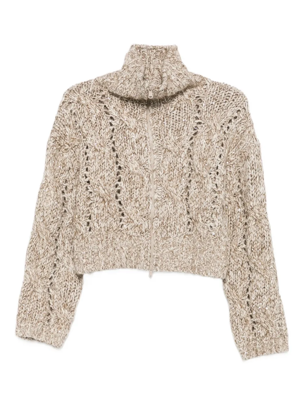 Brunello Cucinelli chamarra en tejido de ochos | neutro | Image 1