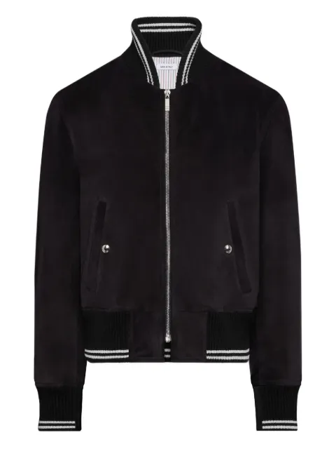 Thom Browne Gerippte Bomberjacke aus Wildleder