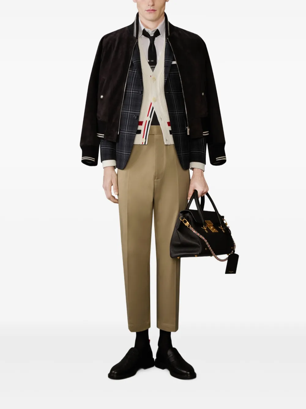 Thom Browne Gerippte Bomberjacke aus Wildleder | Bomberjacken | Image 2