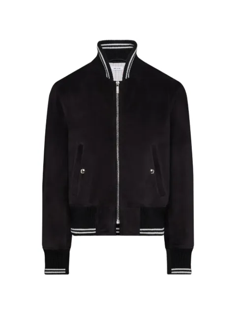 Thom Browne calf suede rib knit bomber jacket
