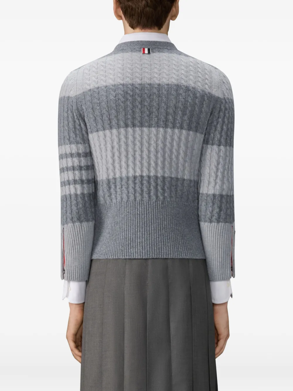 Thom Browne Kasjmier Baby 4-Bar vest met kabelstiksel Grijs