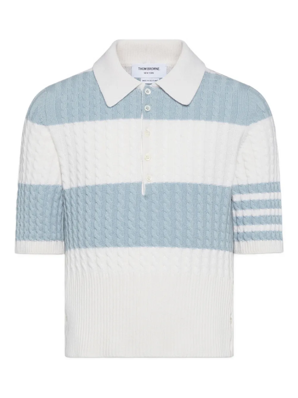 Thom Browne Polo con dettaglio a 4 righe - Blu