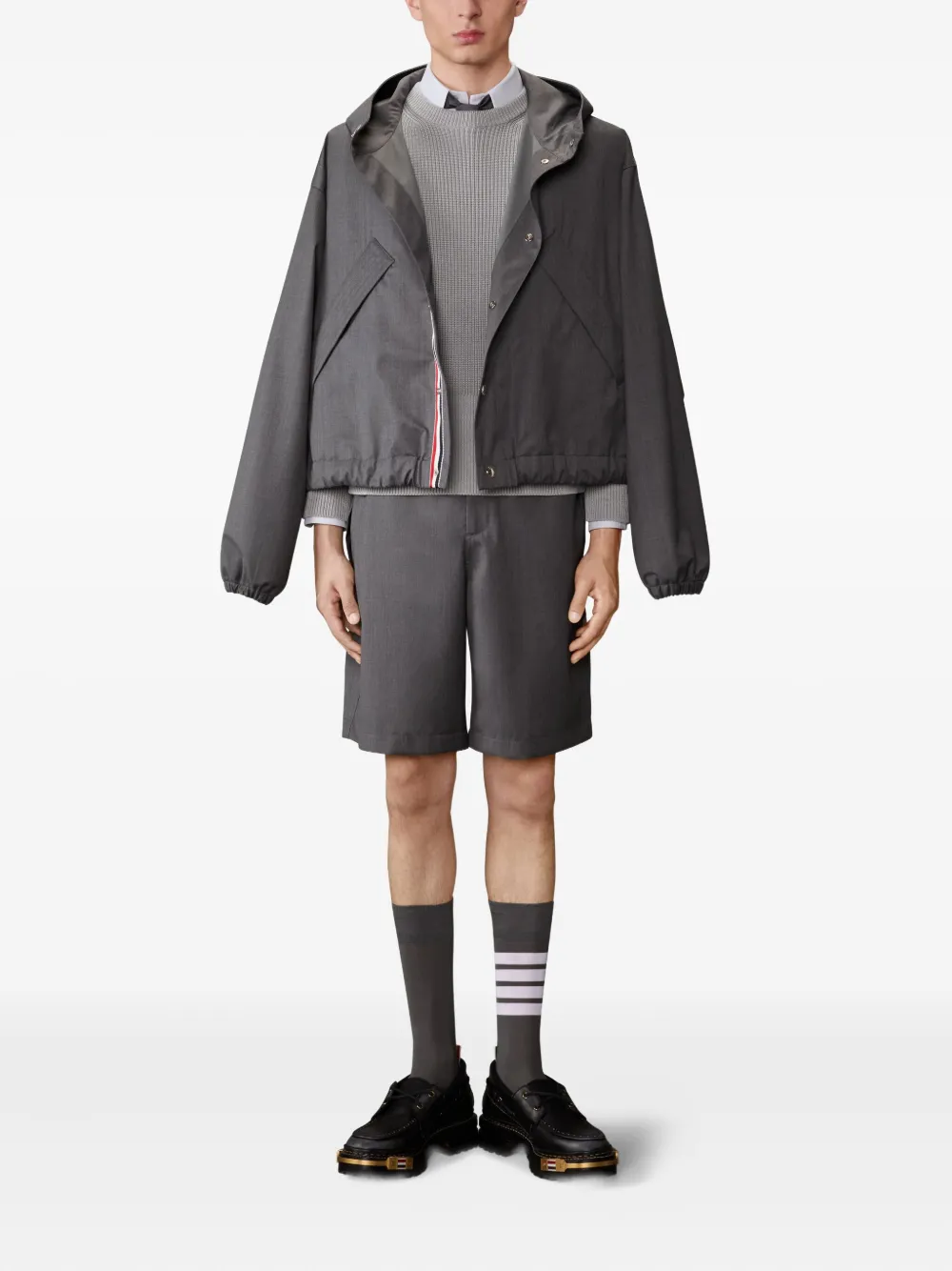 Thom Browne 4-Bar cotton sweater - Grijs
