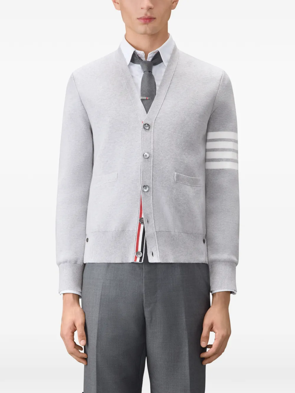 Thom Browne Vest met vier strepen Grijs