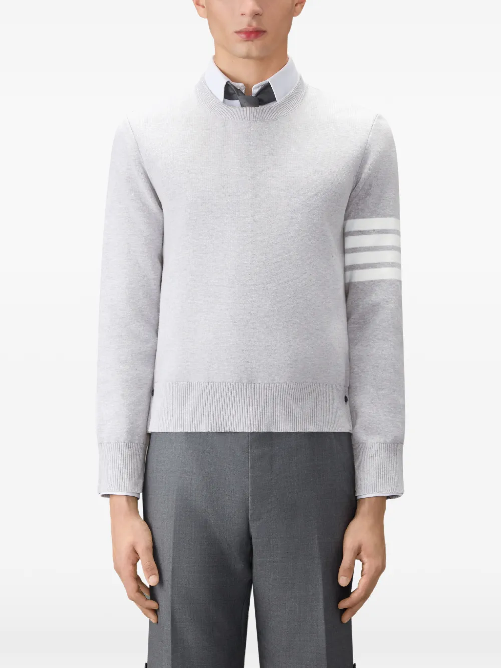 Thom Browne 4-Bar katoenen crêpe trui Grijs