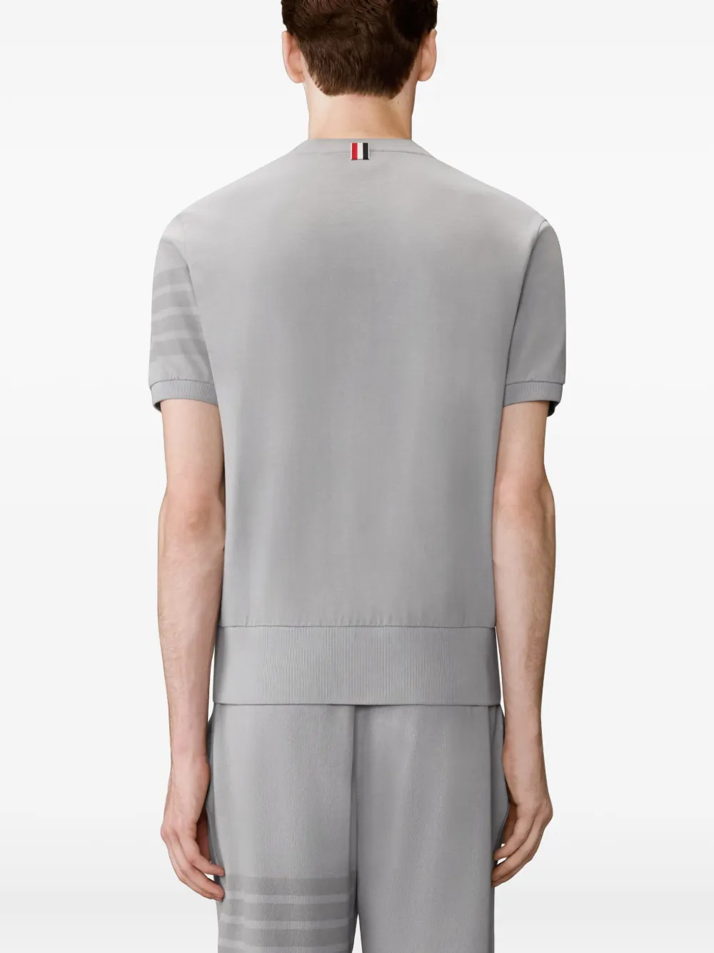 Thom Browne Katoenen T-shirt met vier strepen Grijs