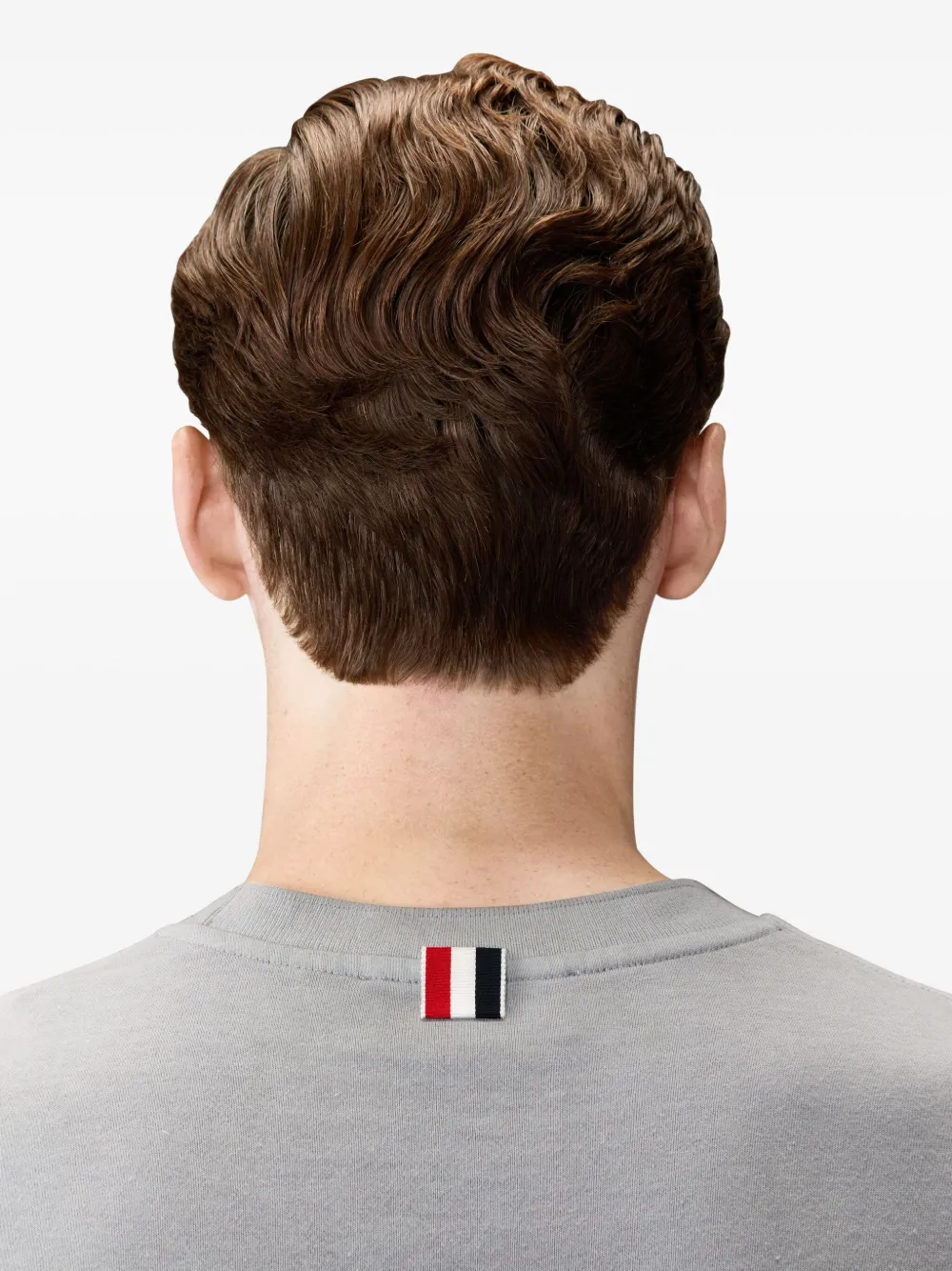 Thom Browne Katoenen T-shirt met vier strepen Grijs
