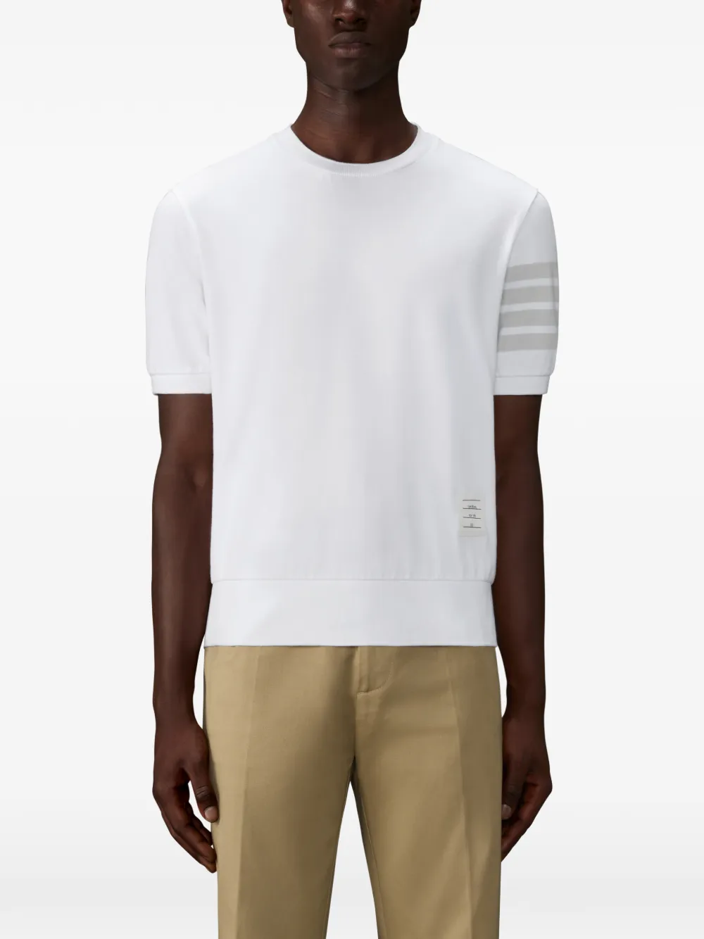 Thom Browne T-shirt met vier strepen Wit
