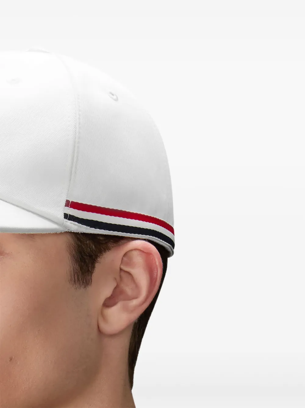 Thom Browne Classic 6 Panel Baseball Cap In White