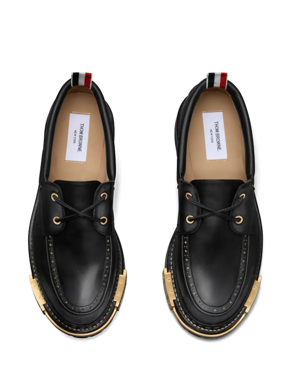 Thom Browne Leren bootschoenen Zwart