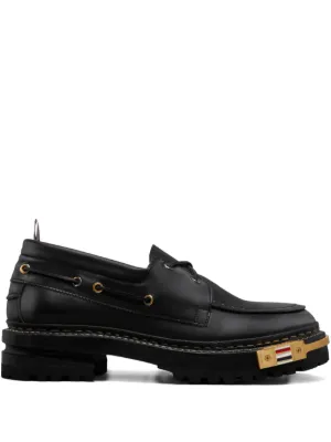 Burberry Raft Boat Shoes | Black | FARFETCH