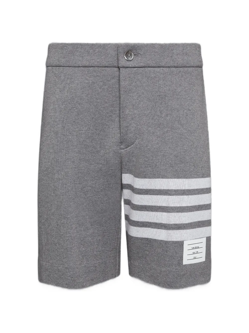 Thom Browne Double Face gebreide bermuda shorts met 4 strepen Grijs