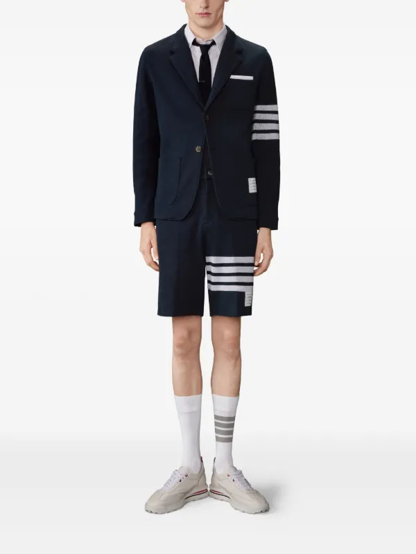 Thom Browne Double Face Knit 4-bar Sack Jacket | Blue | FARFETCH