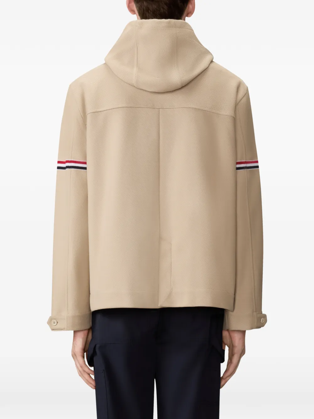 Thom Browne Double Face Tech oversized twill parka met armbanden Beige
