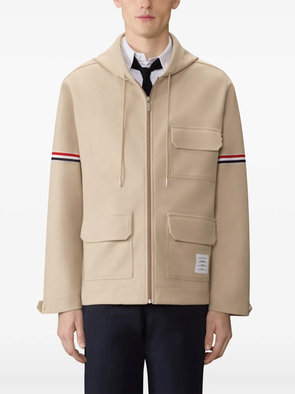  Thom Browne Armband Oversized Parka - Neutrals 