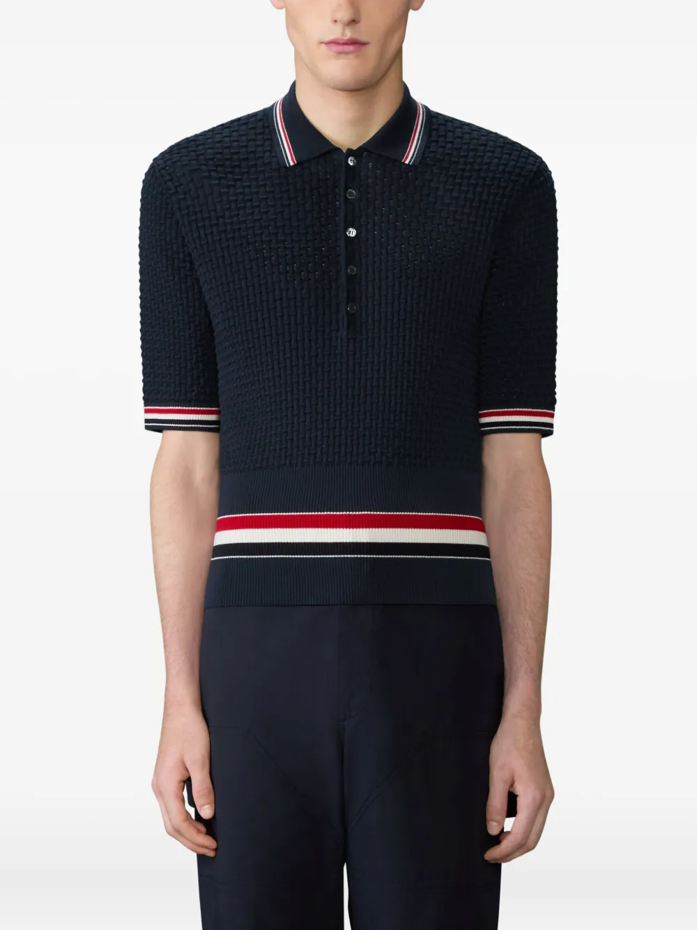 Thom Browne Gestreept poloshirt Blauw