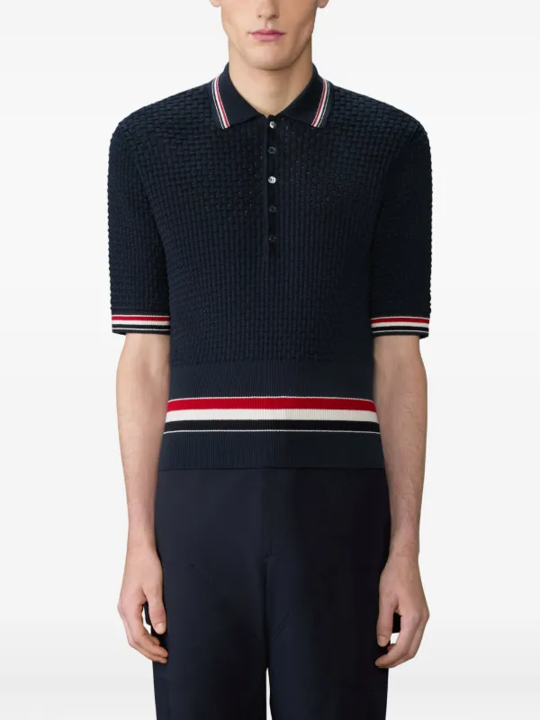 Thom Browne ストライプ ポロシャツ | ブルー | FARFETCH JP