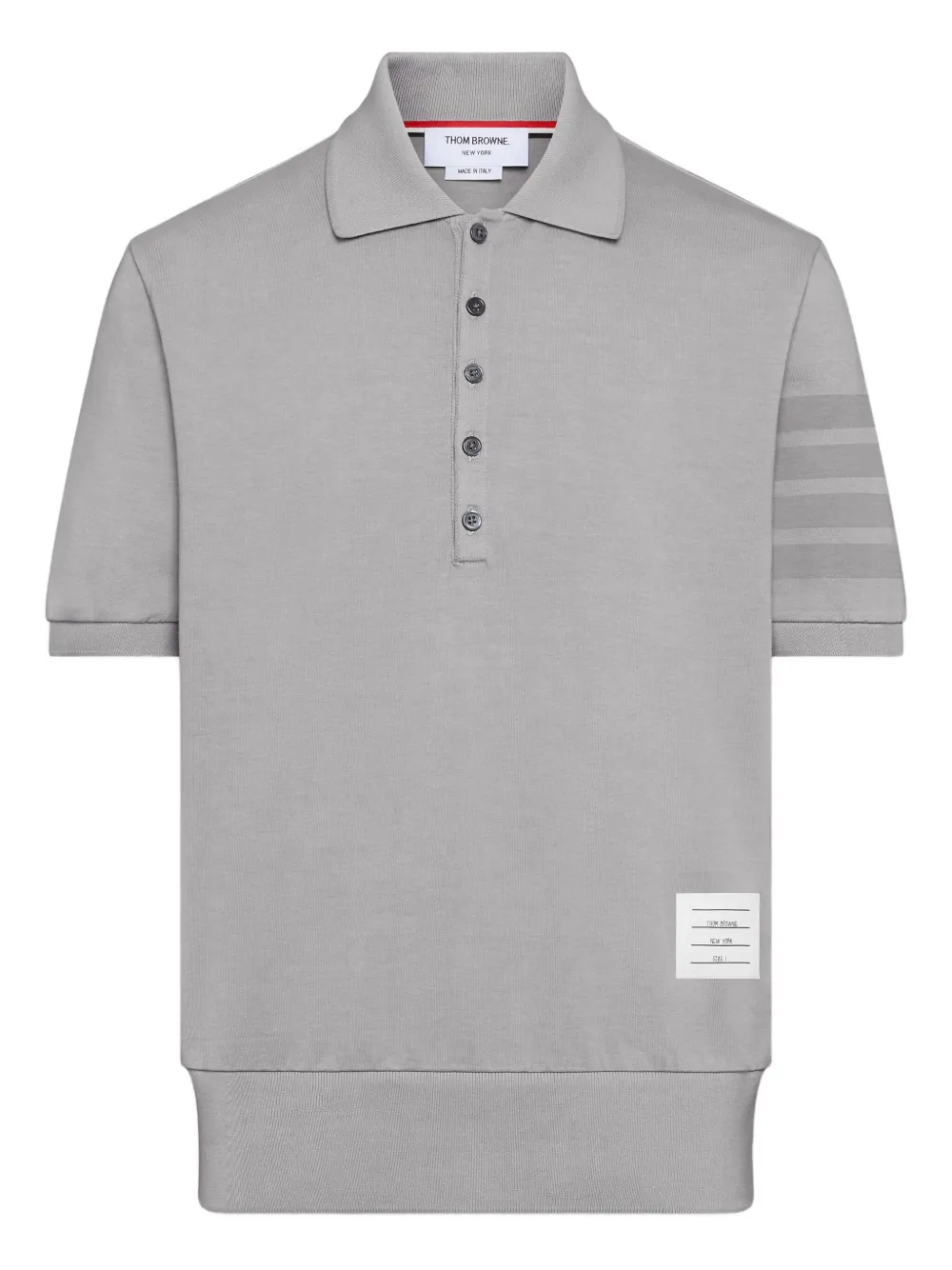 Thom Browne Polo Ottoman con dettaglio a 4 righe - Grigio