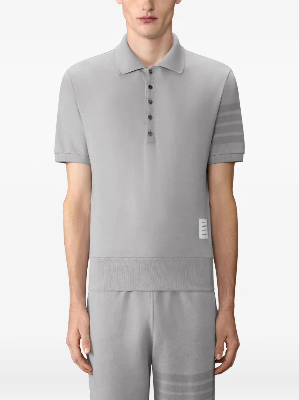 Thom Browne Ottoman poloshirt met vier strepen Grijs