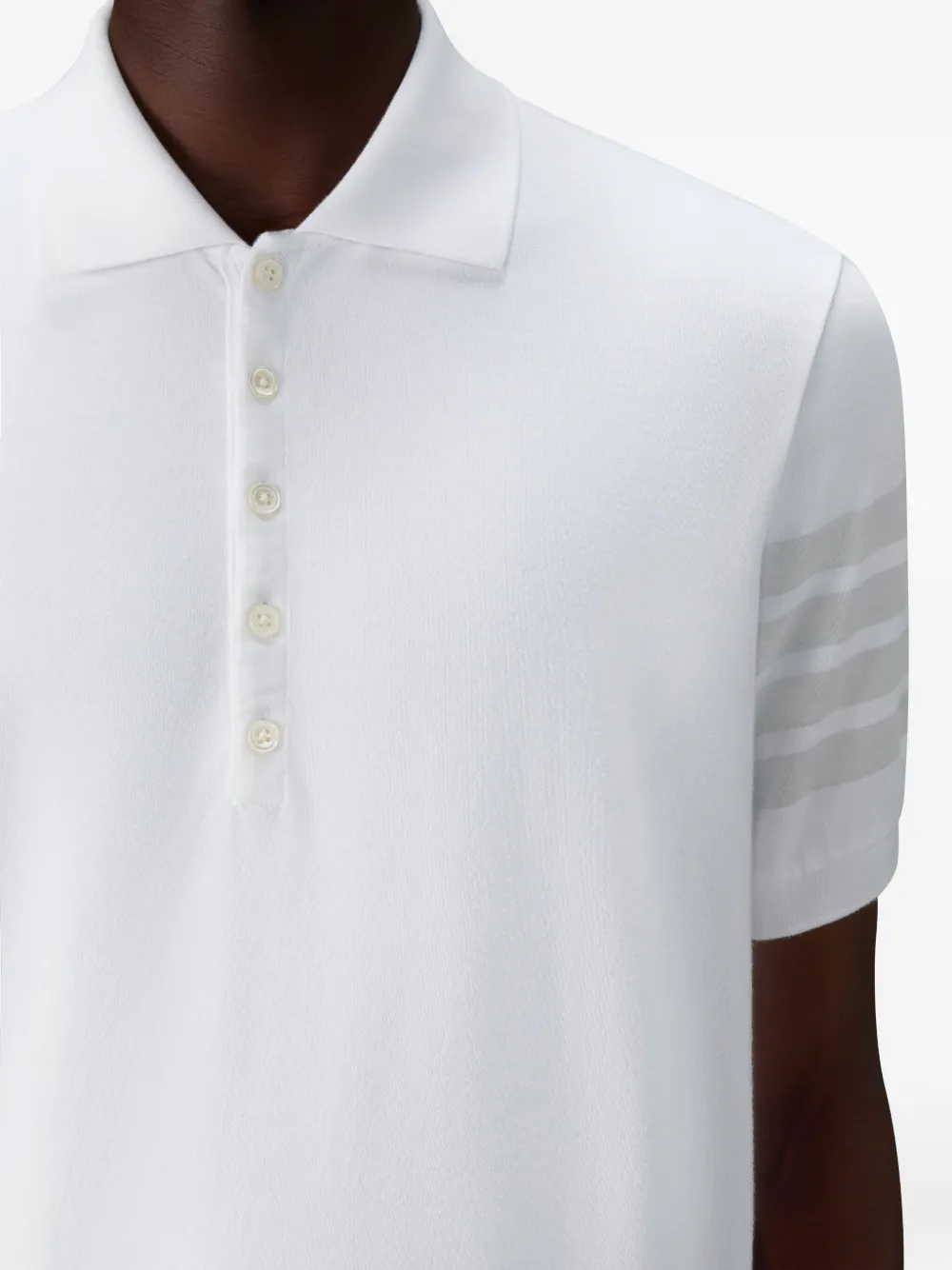Thom Browne Ottoman poloshirt met vier strepen Wit