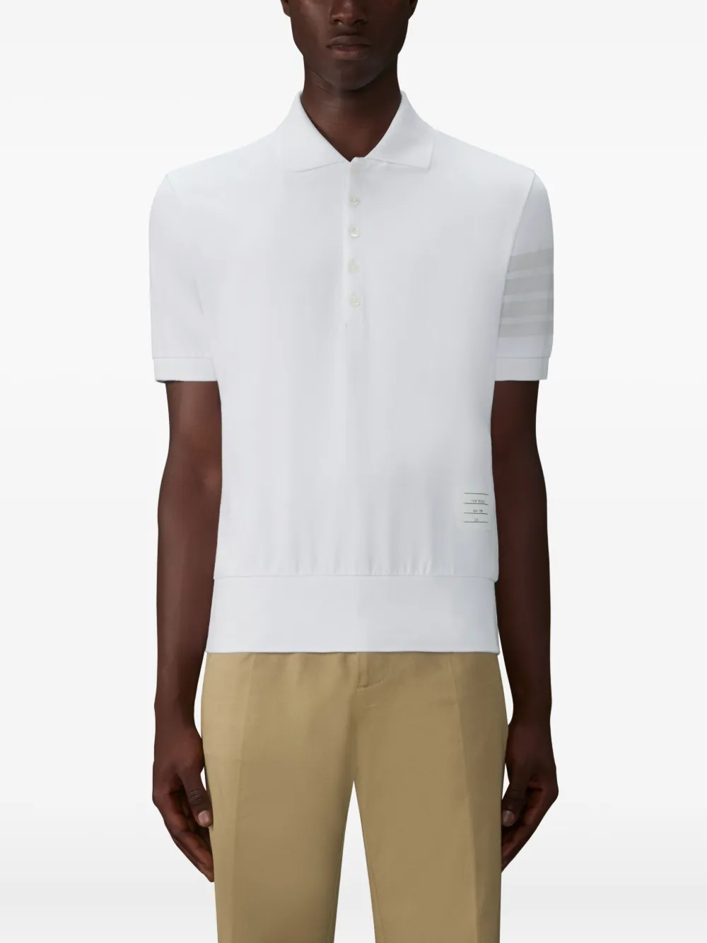 Thom Browne Ottoman poloshirt met vier strepen Wit