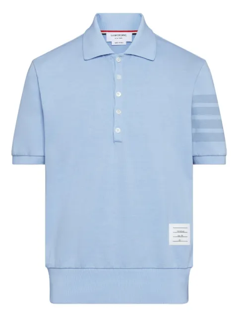 Thom Browne 4-bar stripe-detail button-fastening polo shirt