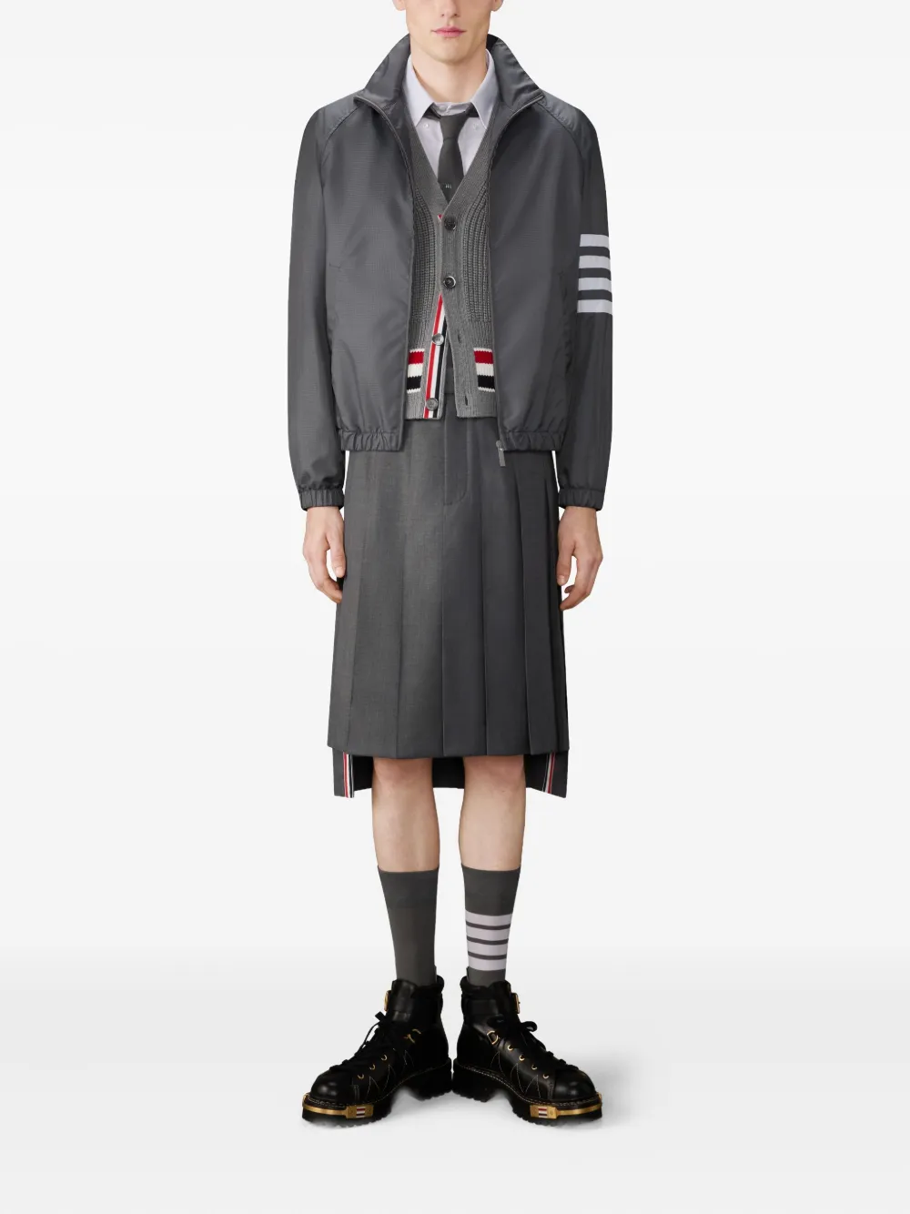 Thom Browne Vest met V-hals en knoopsluiting Grijs