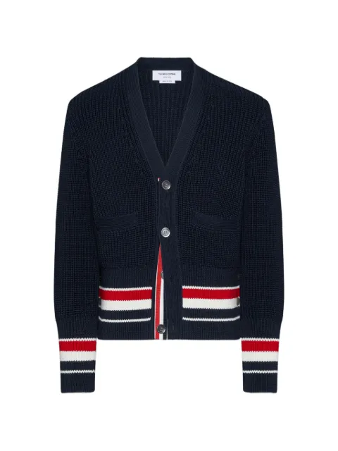 Thom Browne 코튼 RWB 스트라이프 가디건