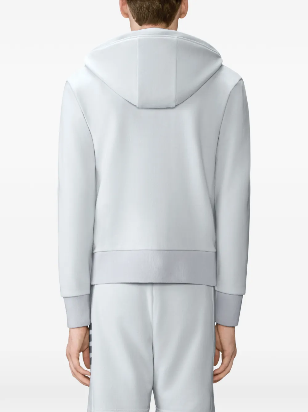 Thom Browne Loopback jersey 4-Bar hoodie met rits Grijs