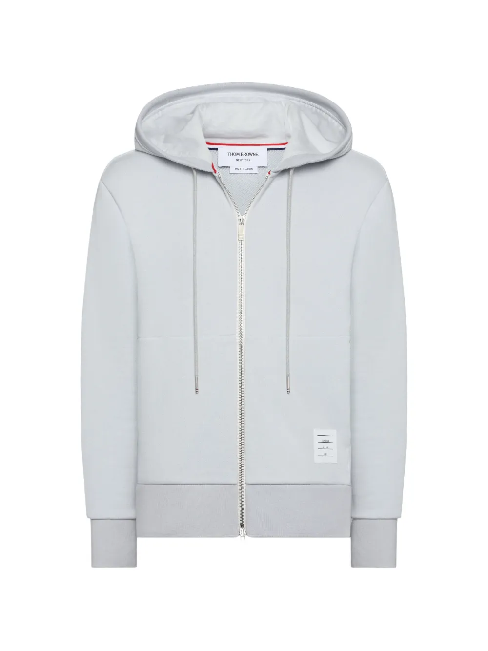 Thom Browne Loopback jersey 4-Bar hoodie met rits Grijs
