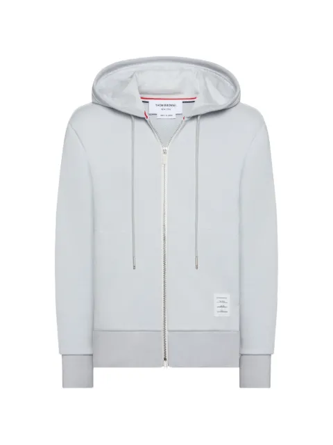 Thom Browne loopback jersey 4-Bar zip up hoodie