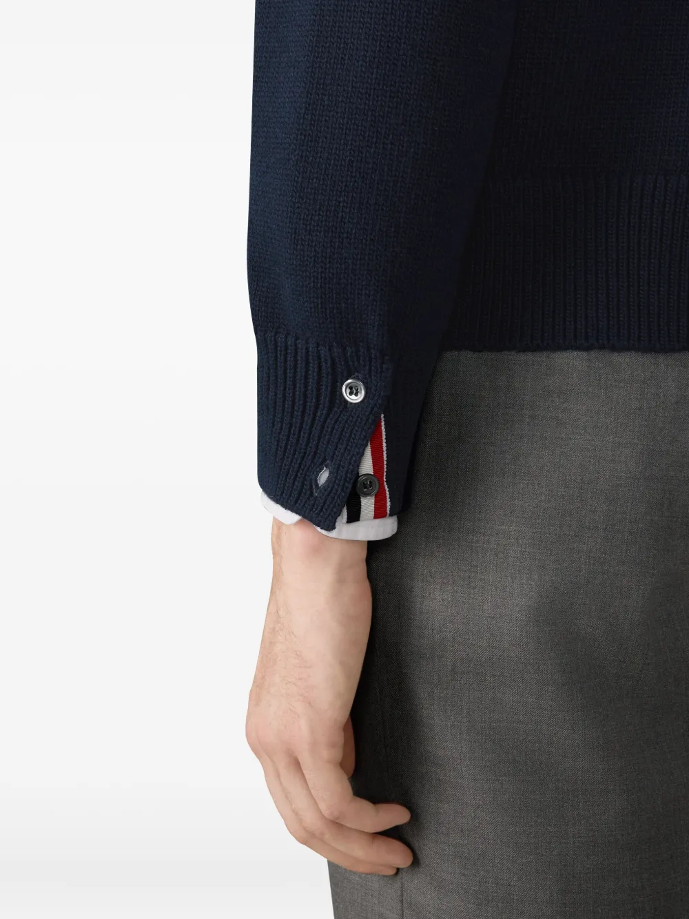 Thom Browne Lunar New Year 4-Bar intarsia hoodie Blauw