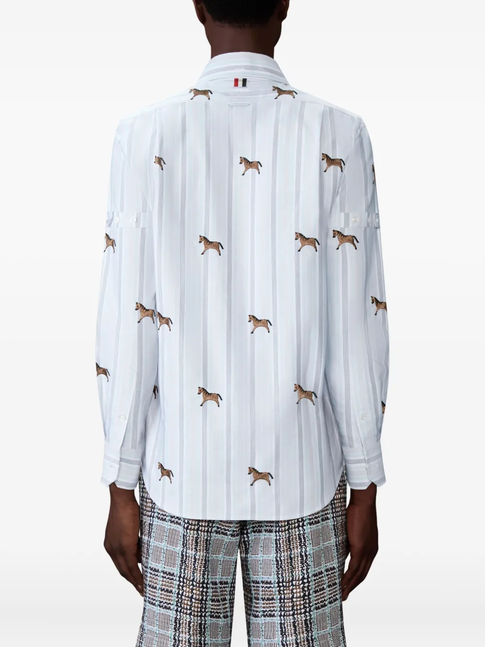Thom Browne Lunar New Year Oxford overhemd met satijnen stiksels Blauw