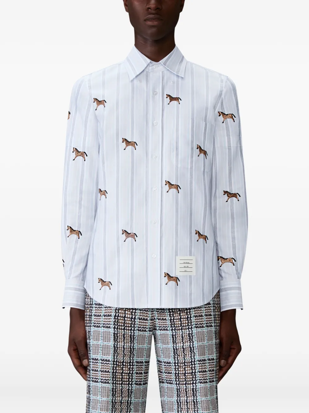 Thom Browne button-fastening horse-pattern shirt | Image 2