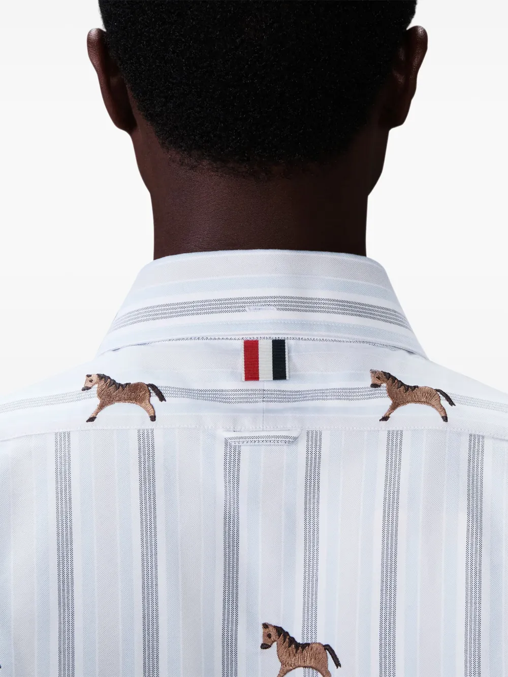 Thom Browne Lunar New Year Oxford overhemd met satijnen stiksels Blauw
