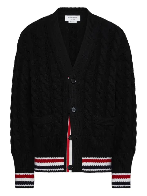 Thom Browne cardigan à ourlet rayé