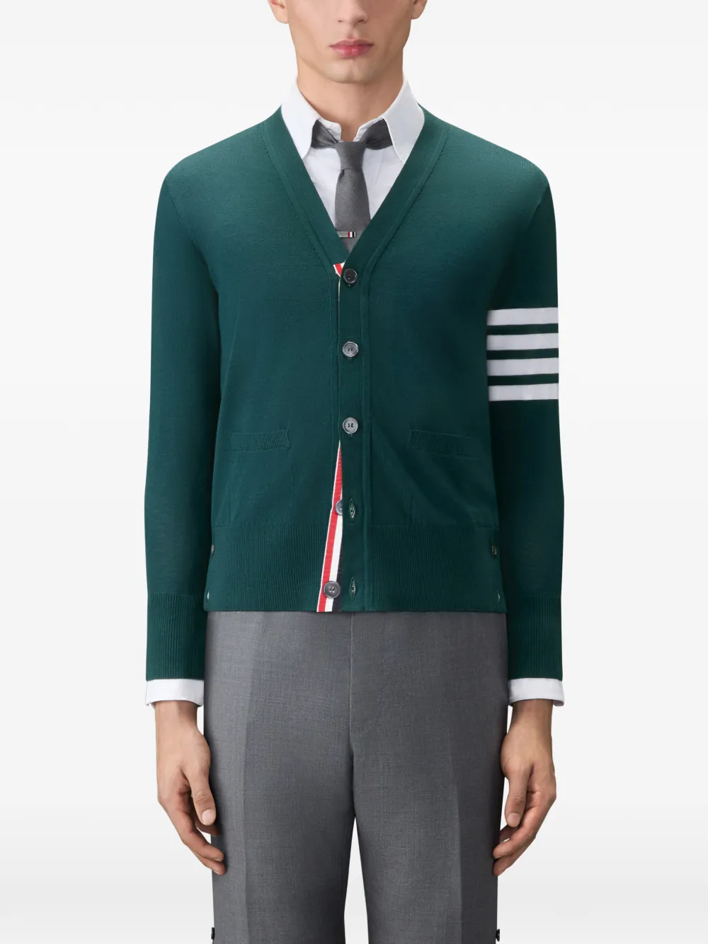 Thom Browne Vest met V-hals Groen
