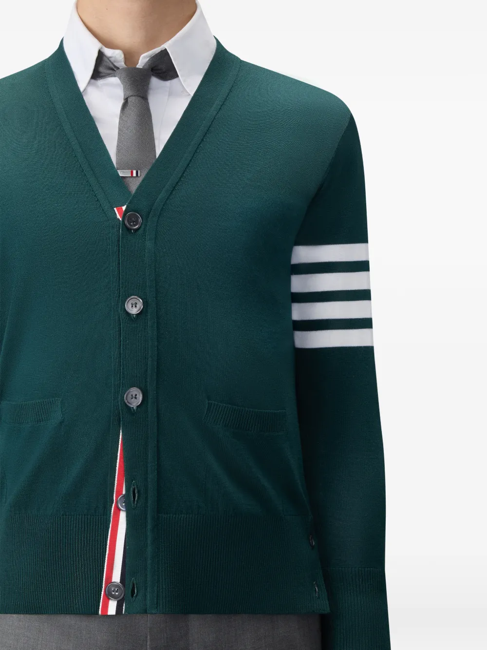 Thom Browne Vest met V-hals Groen