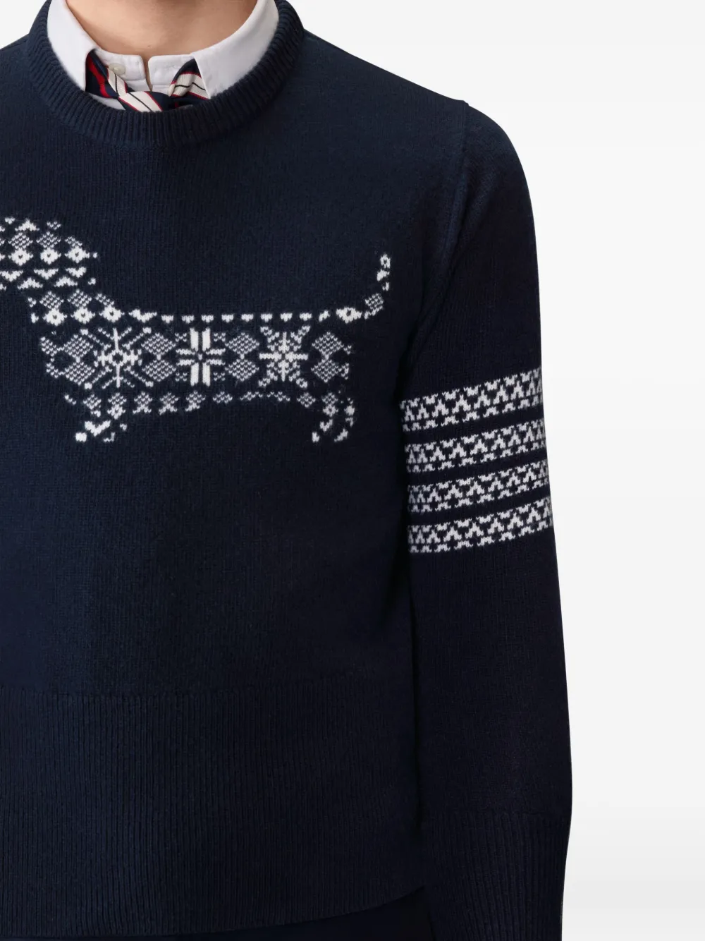 Thom Browne Hector 4-Bar trui met streepdetail Blauw