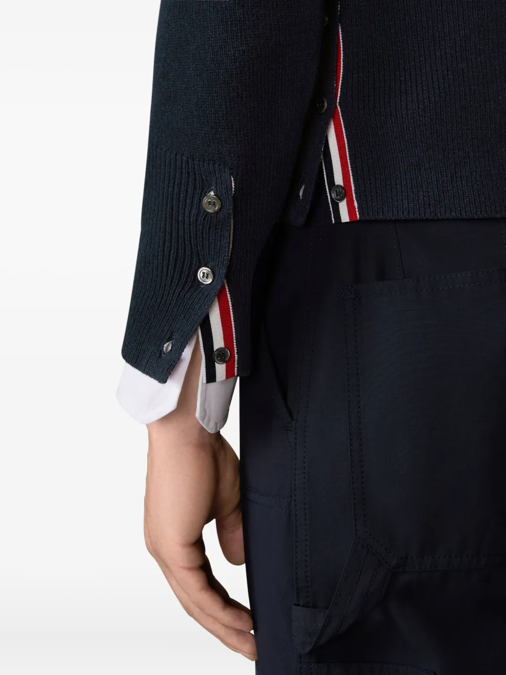 Thom Browne Hector 4-Bar trui met streepdetail Blauw