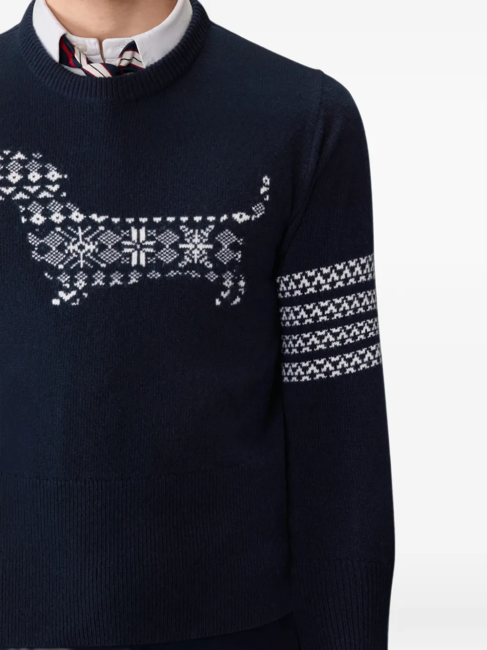 Thom Browne Hector 4-Bar trui met streepdetail Blauw