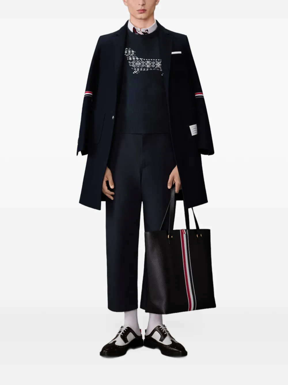 Thom Browne Hector 4-Bar trui met streepdetail Blauw