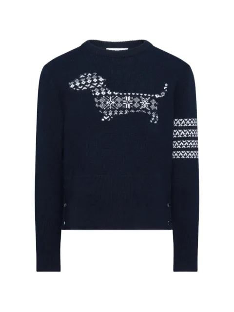 Thom Browne merino wool holiday Hector 4-Bar pullover