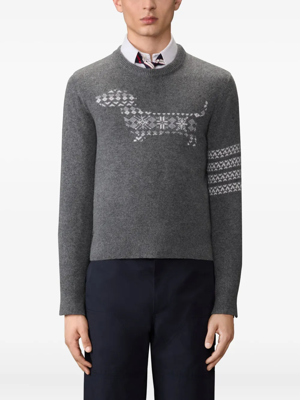 Thom Browne 4-bar stripe-detail sweater | Knitted Sweaters | Image 2