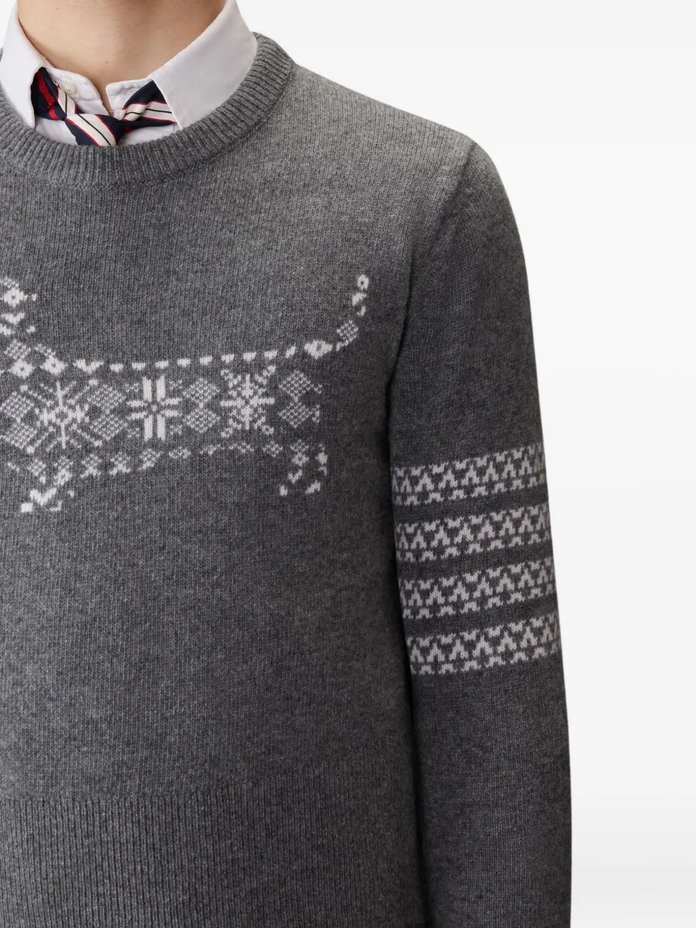 Thom Browne Trui met vier strepen Grijs